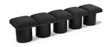 Pavilion Black Boucle Fabric Bench 466 5A