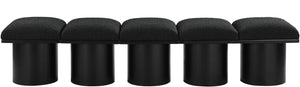 Pavilion Black Boucle Fabric Bench 466Black-5B Meridian Furniture