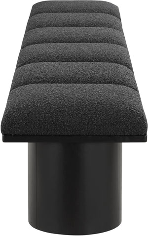 Pavilion Black Boucle Fabric Bench 466Black-6A Meridian Furniture