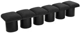 Pavilion Black Boucle Fabric Bench 466Black-6A Meridian Furniture