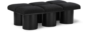 Pavilion Black Boucle Fabric Bench 466Black-6C Meridian Furniture