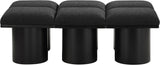 Pavilion Black Boucle Fabric Bench 466Black-6C Meridian Furniture