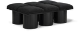 Pavilion Black Boucle Fabric Bench 466Black-6D Meridian Furniture