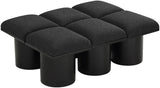 Pavilion Black Boucle Fabric Bench 466Black-6D Meridian Furniture