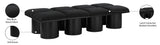 Pavilion Black Boucle Fabric Bench 466Black-8C Meridian Furniture