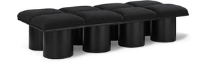 Pavilion Black Boucle Fabric Bench 466Black-8C Meridian Furniture