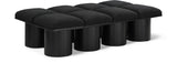 Pavilion Black Boucle Fabric Bench 466Black-8D Meridian Furniture