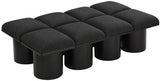 Pavilion Black Boucle Fabric Bench 466Black-8D Meridian Furniture