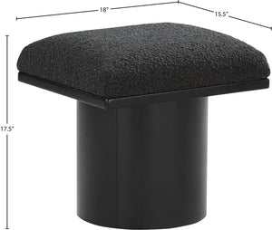 Pavilion Black Boucle Fabric Bench/Stool 466Black-C Meridian Furniture