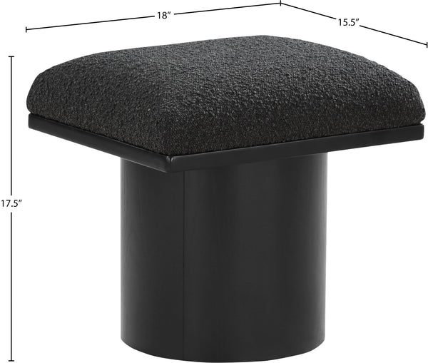 Pavilion Black Boucle Fabric Bench/Stool 466Black-C Meridian Furniture