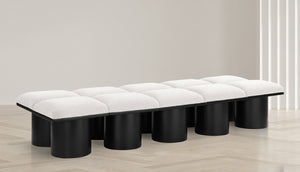 Pavilion Cream Boucle Fabric Bench 466Cream-10C Meridian Furniture