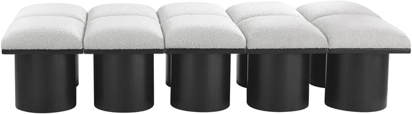 Pavilion Cream Boucle Fabric Bench 466Cream-10D Meridian Furniture