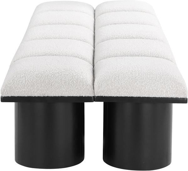 Pavilion Cream Boucle Fabric Bench 466Cream-10D Meridian Furniture