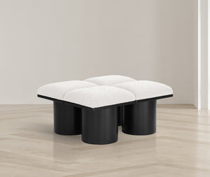 Pavilion Cream Boucle Fabric Bench 466Cream-4C Meridian Furniture