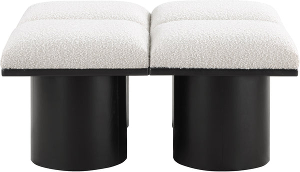 Pavilion Cream Boucle Fabric Bench 466Cream-4C Meridian Furniture