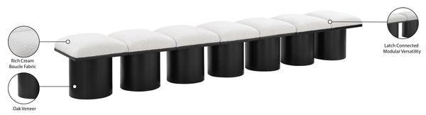 Pavilion Cream Boucle Fabric Bench 466Cream-7B Meridian Furniture