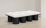 Pavilion Cream Boucle Fabric Bench 466Cream-8D Meridian Furniture