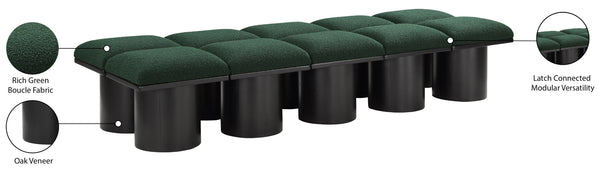 Pavilion Green Boucle Fabric Bench 466Green-10C Meridian Furniture