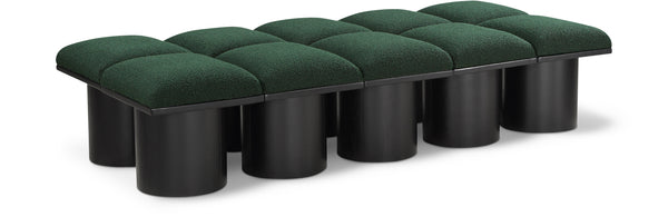 Pavilion Green Boucle Fabric Bench 466Green-10D Meridian Furniture