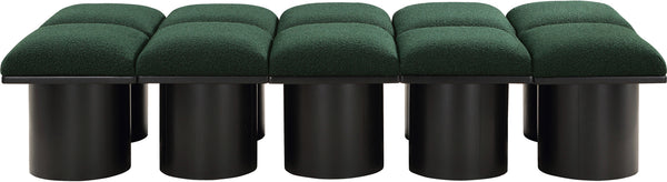 Pavilion Green Boucle Fabric Bench 466Green-10D Meridian Furniture