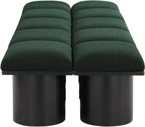 Pavilion Green Boucle Fabric Bench 466Green-10D Meridian Furniture