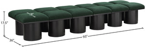 Pavilion Green Boucle Fabric Bench 466Green-12C Meridian Furniture
