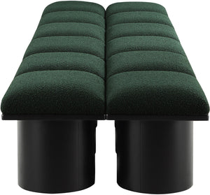Pavilion Green Boucle Fabric Bench 466Green-12D Meridian Furniture
