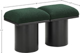 Pavilion Green Boucle Fabric Bench 466Green-2A Meridian Furniture