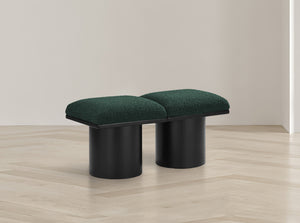 Pavilion Green Boucle Fabric Bench 466Green-2A Meridian Furniture