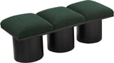 Pavilion Green Boucle Fabric Bench 466Green-3A Meridian Furniture