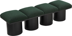 Pavilion Green Boucle Fabric Bench 466Green-4A Meridian Furniture