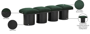 Pavilion Green Boucle Fabric Bench 466Green-4B Meridian Furniture
