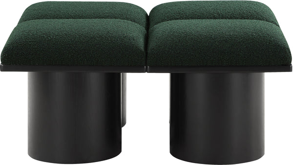 Pavilion Green Boucle Fabric Bench 466Green-4C Meridian Furniture