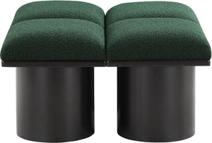 Pavilion Green Boucle Fabric Bench 466Green-4D Meridian Furniture