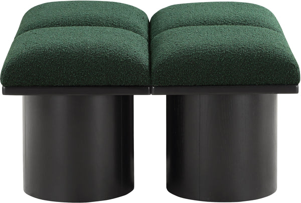 Pavilion Green Boucle Fabric Bench 466Green-4D Meridian Furniture