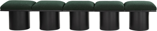 Pavilion Green Boucle Fabric Bench 466Green-5A Meridian Furniture