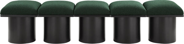 Pavilion Green Boucle Fabric Bench 466Green-5B Meridian Furniture