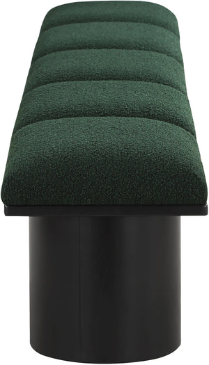 Pavilion Green Boucle Fabric Bench 466Green-5B Meridian Furniture