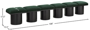 Pavilion Green Boucle Fabric Bench 466Green-6A Meridian Furniture