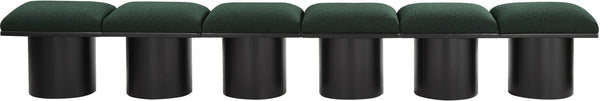 Pavilion Green Boucle Fabric Bench 466Green-6A Meridian Furniture