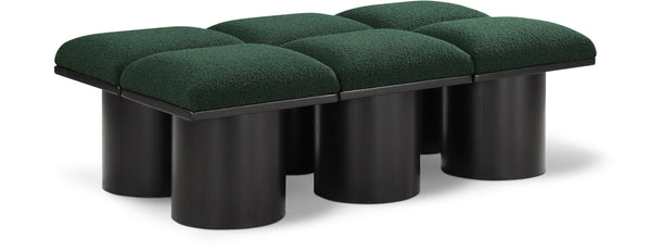 Pavilion Green Boucle Fabric Bench 466Green-6C Meridian Furniture