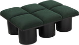 Pavilion Green Boucle Fabric Bench 466Green-6D Meridian Furniture