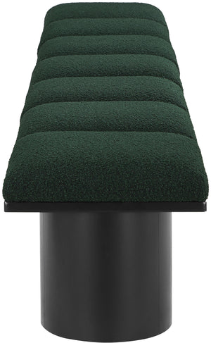 Pavilion Green Boucle Fabric Bench 466Green-7A Meridian Furniture