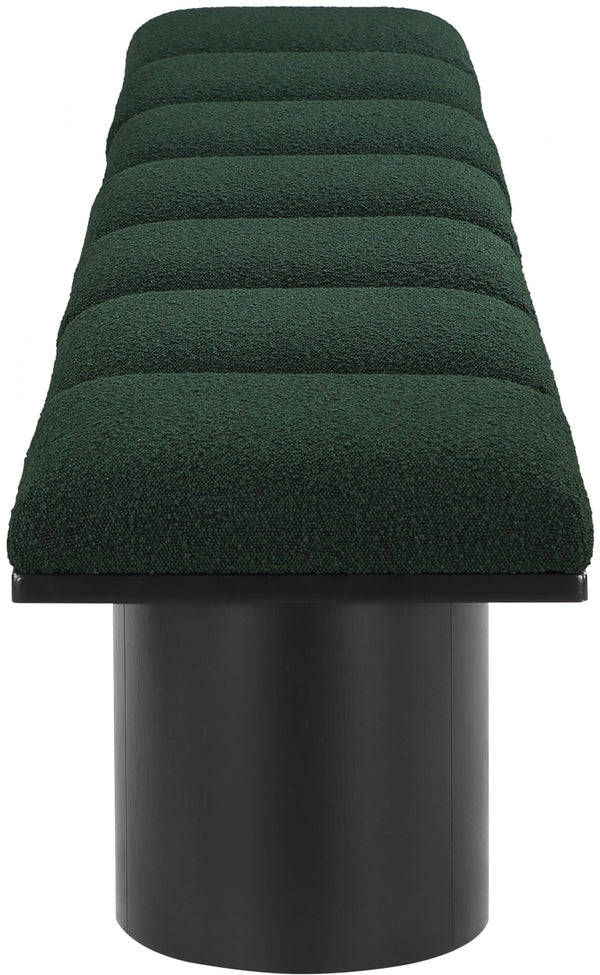 Pavilion Green Boucle Fabric Bench 466Green-7A Meridian Furniture
