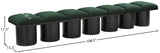 Pavilion Green Boucle Fabric Bench 466Green-7B Meridian Furniture