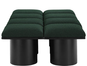 Pavilion Green Boucle Fabric Bench 466Green-8C Meridian Furniture