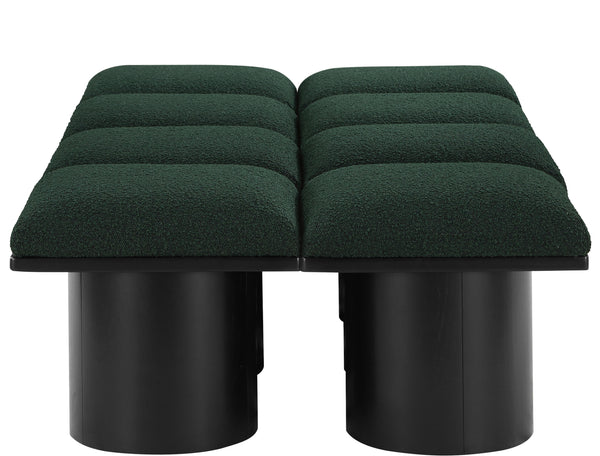 Pavilion Green Boucle Fabric Bench 466Green-8C Meridian Furniture