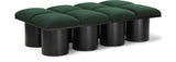 Pavilion Green Boucle Fabric Bench 466Green-8D Meridian Furniture