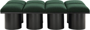 Pavilion Green Boucle Fabric Bench 466Green-8D Meridian Furniture