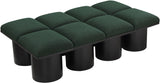 Pavilion Green Boucle Fabric Bench 466Green-8D Meridian Furniture